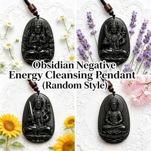 A37 A37 Obsidian Negative Energy Cleansing Pendant (Random Style)